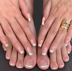 مجموعة أظافر صناعية لليدين والقدمين - Toe and Hand False Nail Set Nude Coffin