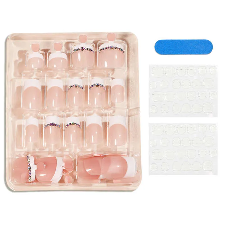 مجموعة أظافر صناعية لليدين والقدمين - Toe and Hand False Nail Set Nude Coffin