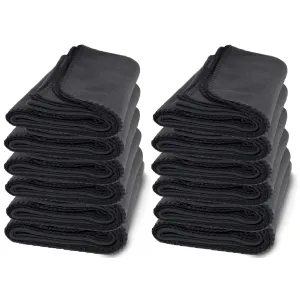 12 Pack Of Bulk Soft Fleece Blankets 50 X 60, Heavy Weight, Cozy Warm Throw Bl