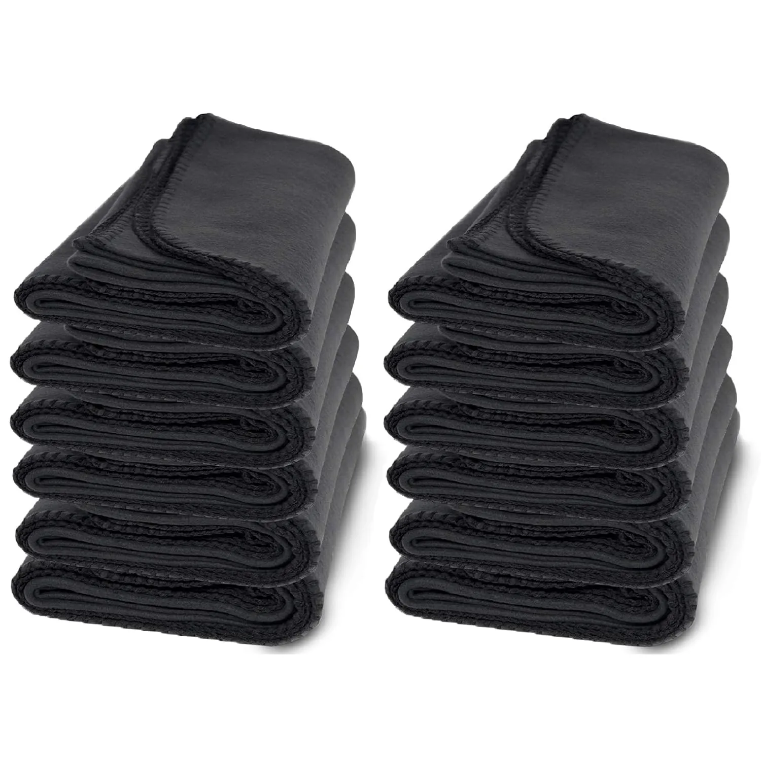 12 Pack Of Bulk Soft Fleece Blankets 50 X 60, Heavy Weight, Cozy Warm Throw Bl