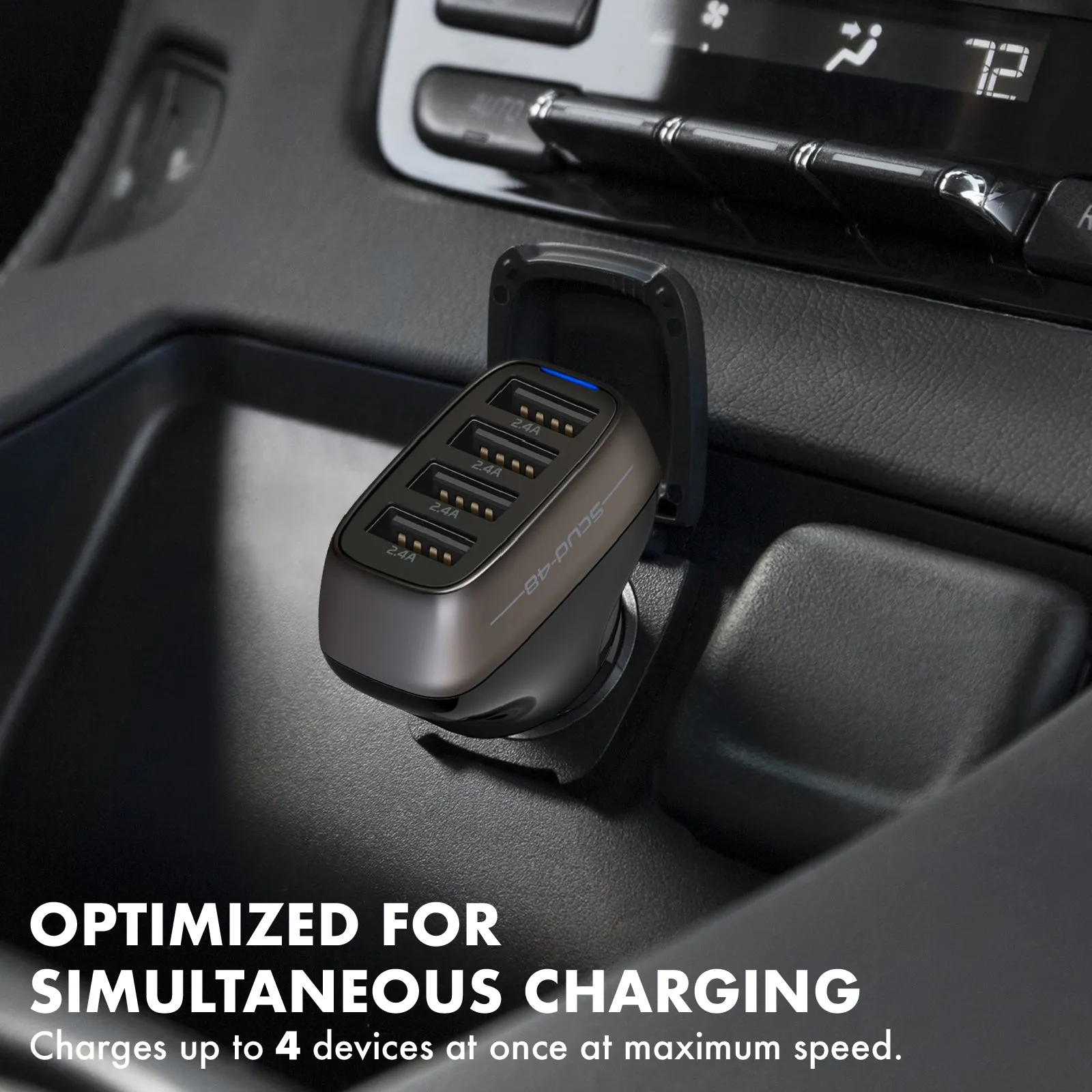 48W Fast Charging 4-Port Rapid USB Car Charger
