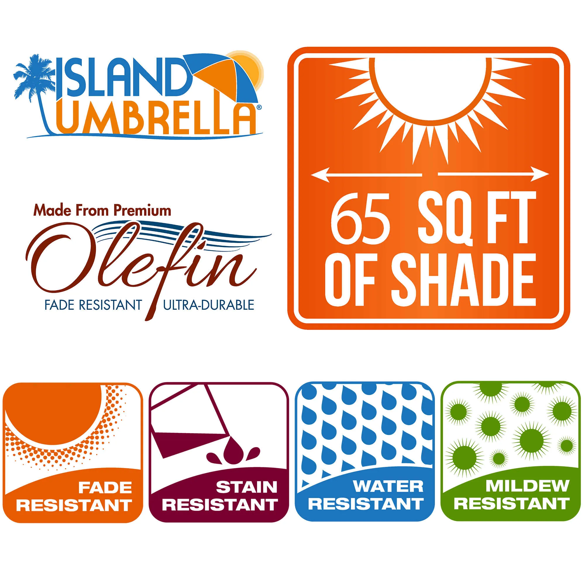 Adriatic 6.5-ft x 10-ft Rectangular Market Umbrella in Olefin