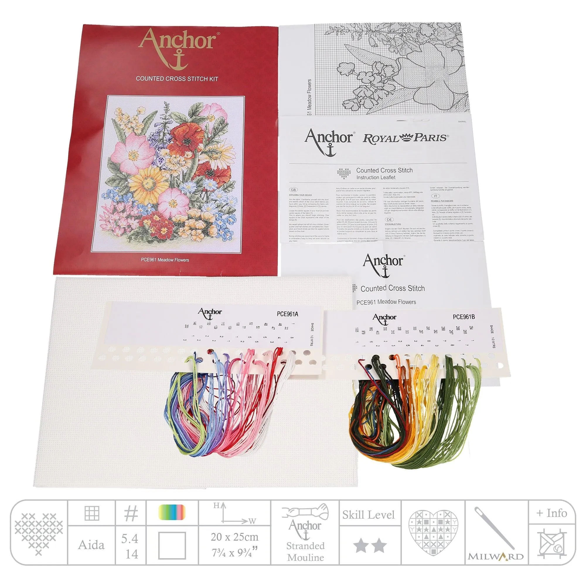 Anchor Cross Stitch Kit - Meadow Flowers