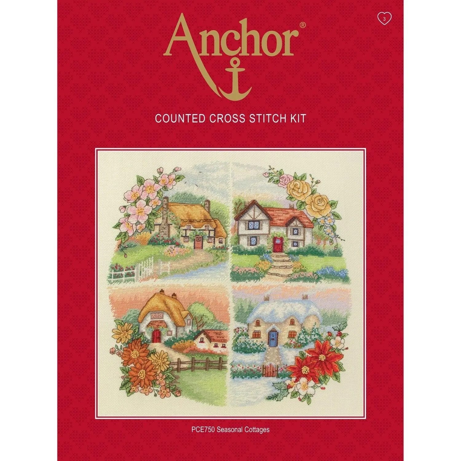 Anchor Cross Stitch Kit - Seasonal Cottages