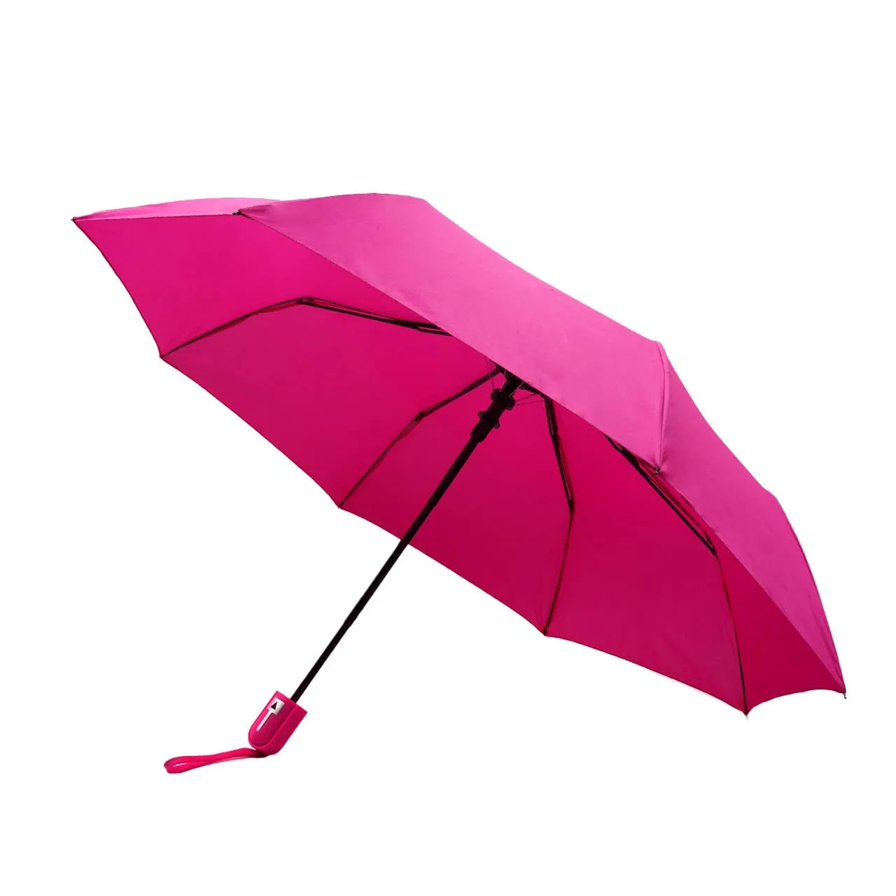 Auto Open Compact Solid Color Travel Umbrella - Orange