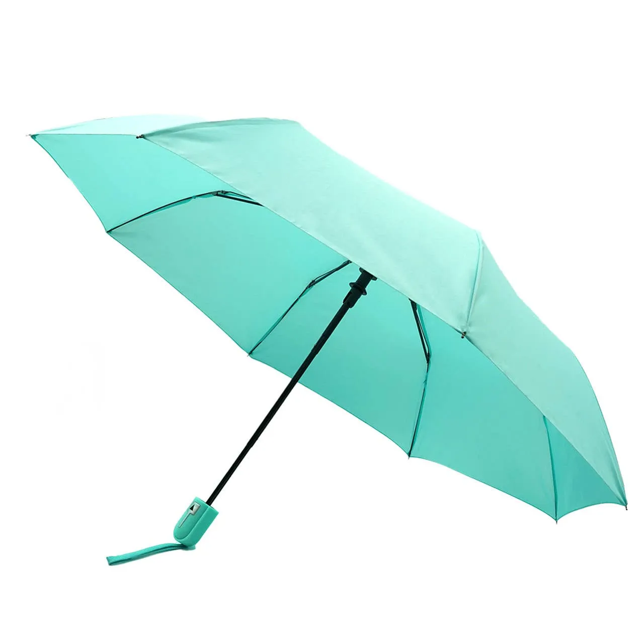 Auto Open Compact Solid Color Travel Umbrella - Orange