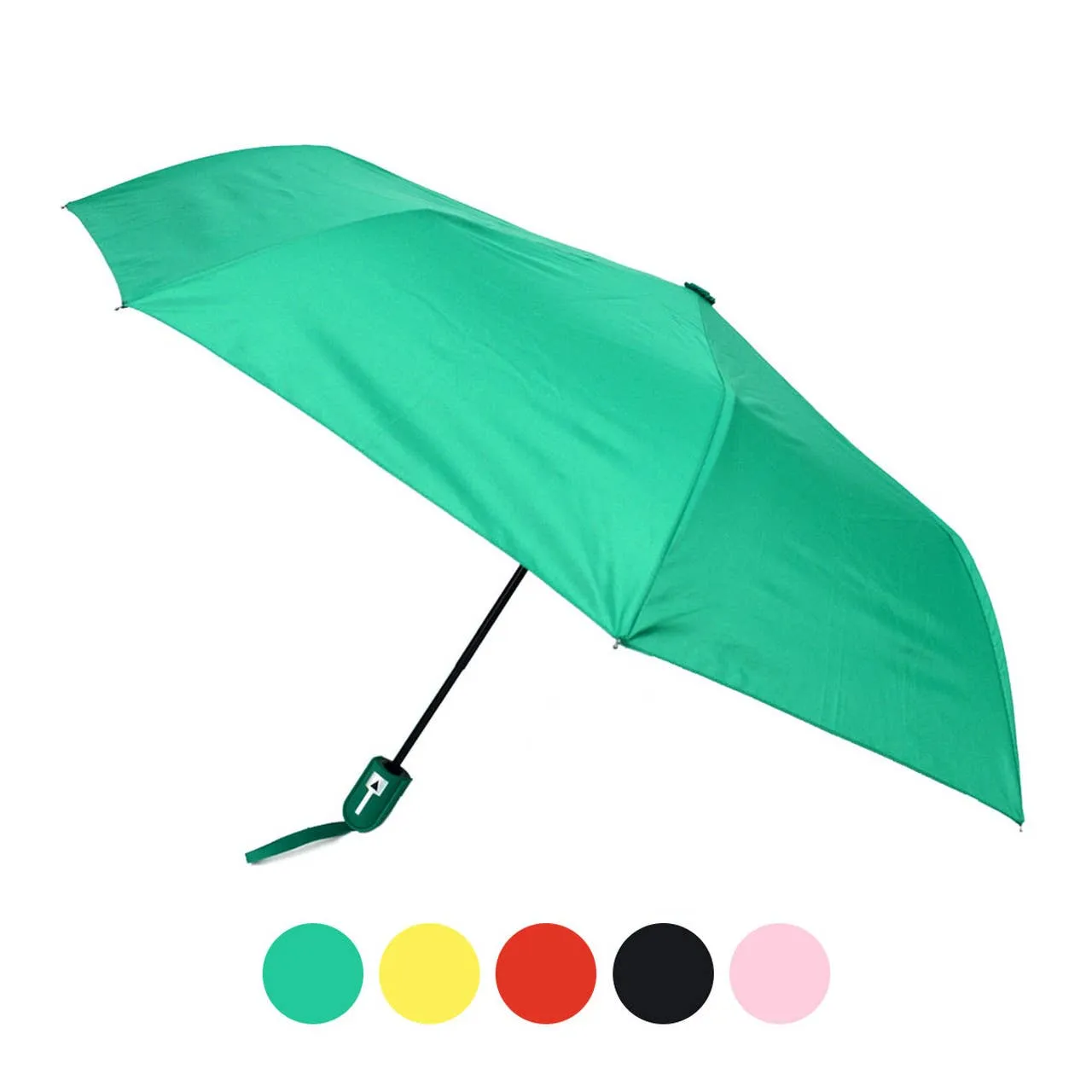 Auto Open Compact Solid Color Travel Umbrella - Orange