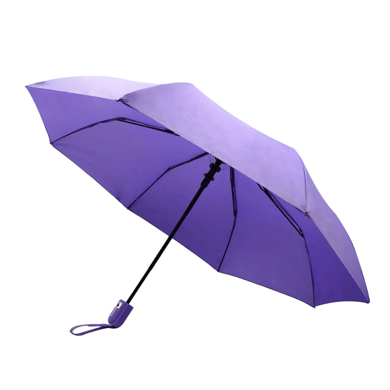 Auto Open Compact Solid Color Travel Umbrella - Orange