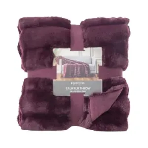 Berkshire Collection Faux Fur Plush Throw Blanket - 60"x70" - Purple