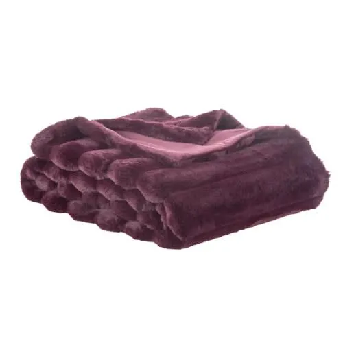 Berkshire Collection Faux Fur Plush Throw Blanket - 60"x70" - Purple