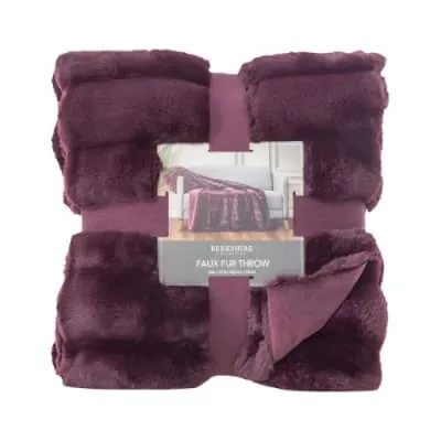 Berkshire Collection Faux Fur Plush Throw Blanket - 60"x70" - Purple