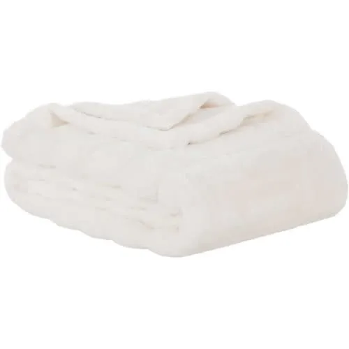 Berkshire Collection Faux Fur Plush Throw Blanket - 60"x70" - White