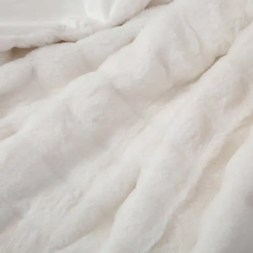 Berkshire Collection Faux Fur Plush Throw Blanket - 60"x70" - White
