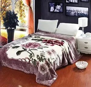 Bezzilish Home Cloudy Super Soft Fabric Floral Printed Mink HeavyDuty Luxury Ultra 2 Ply Double Blanket 6 kg for Winters with English Colors & Stylish Bag Packing, breathable,multi colour,lightweight