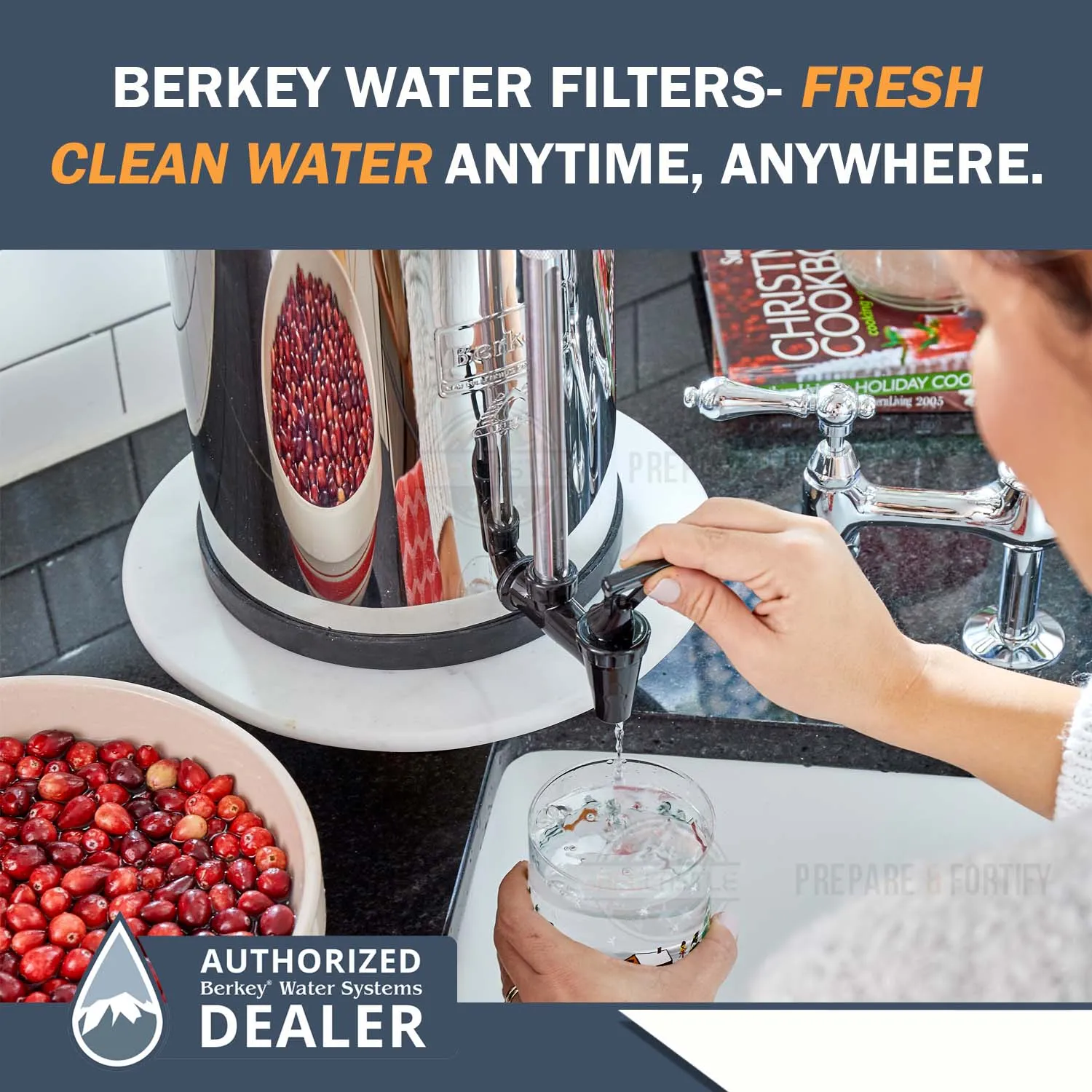 Big Berkey Water Filter System 2.25 Gallons (8.5 L) with Accessories