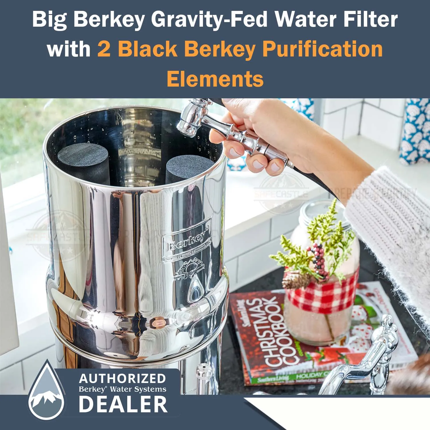 Big Berkey Water Filter System 2.25 Gallons (8.5 L) with Accessories
