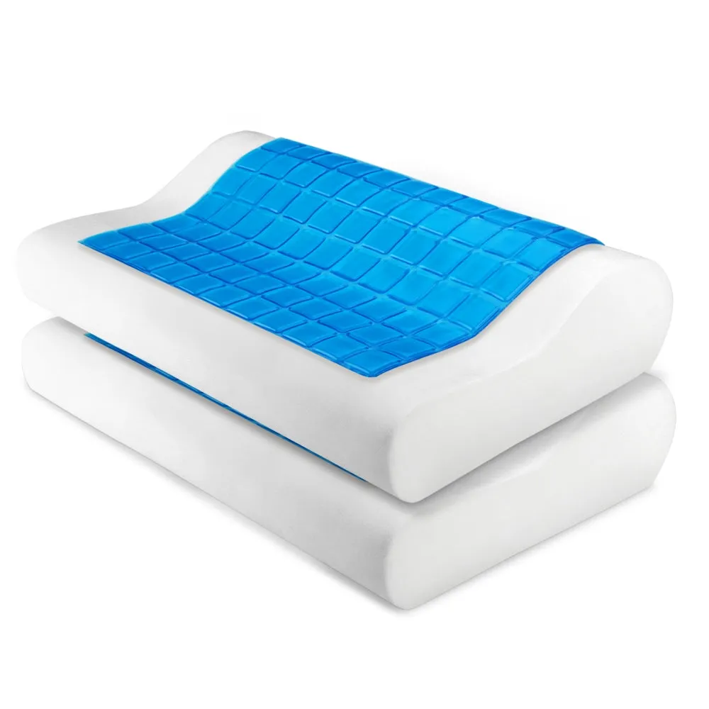 Cool Gel Contour Memory Foam Pillows Twin Pack - Giselle Bedding