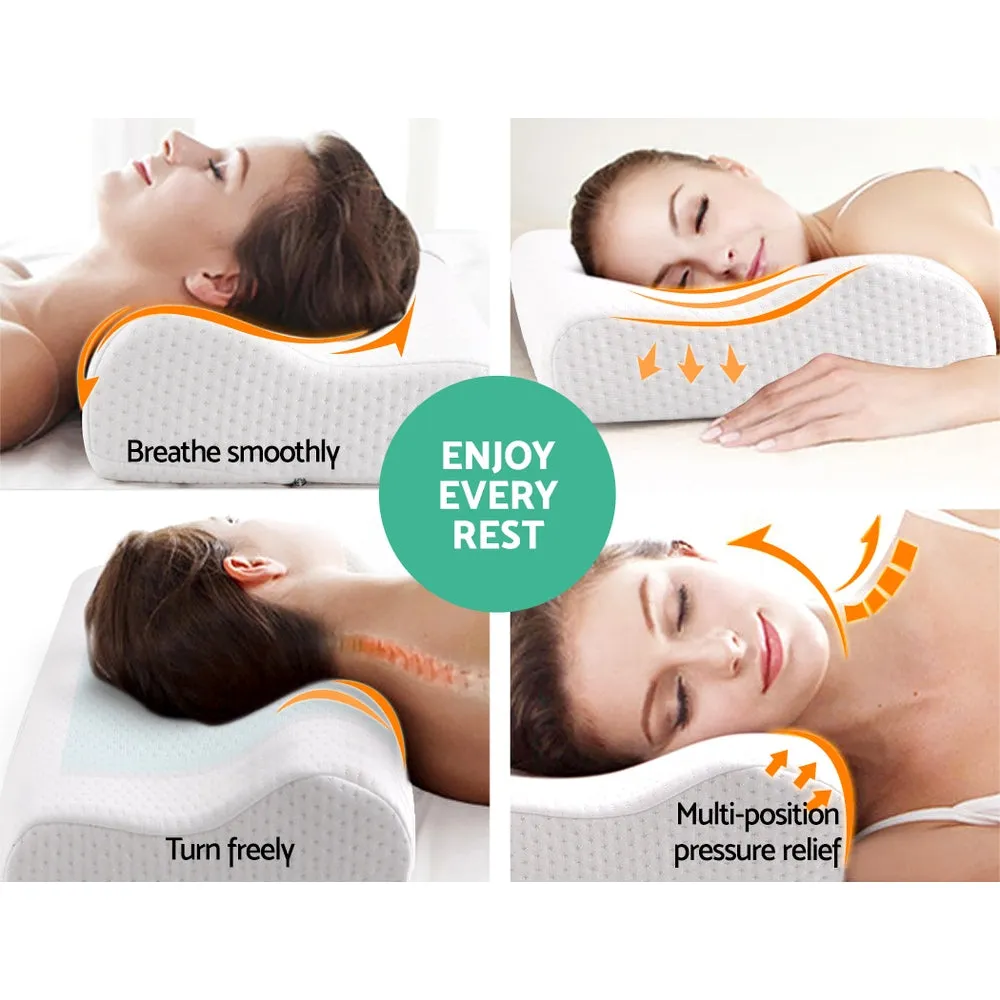 Cool Gel Contour Memory Foam Pillows Twin Pack - Giselle Bedding