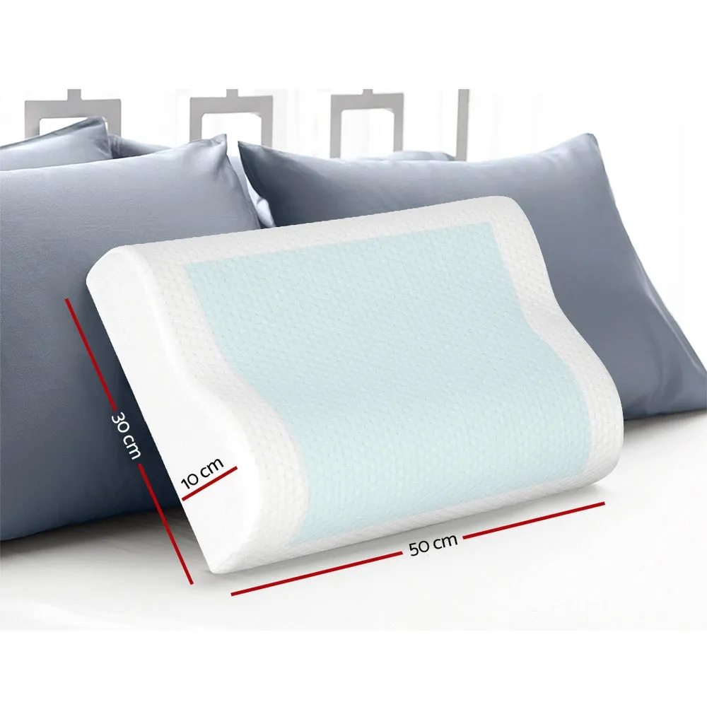 Cool Gel Contour Memory Foam Pillows Twin Pack - Giselle Bedding