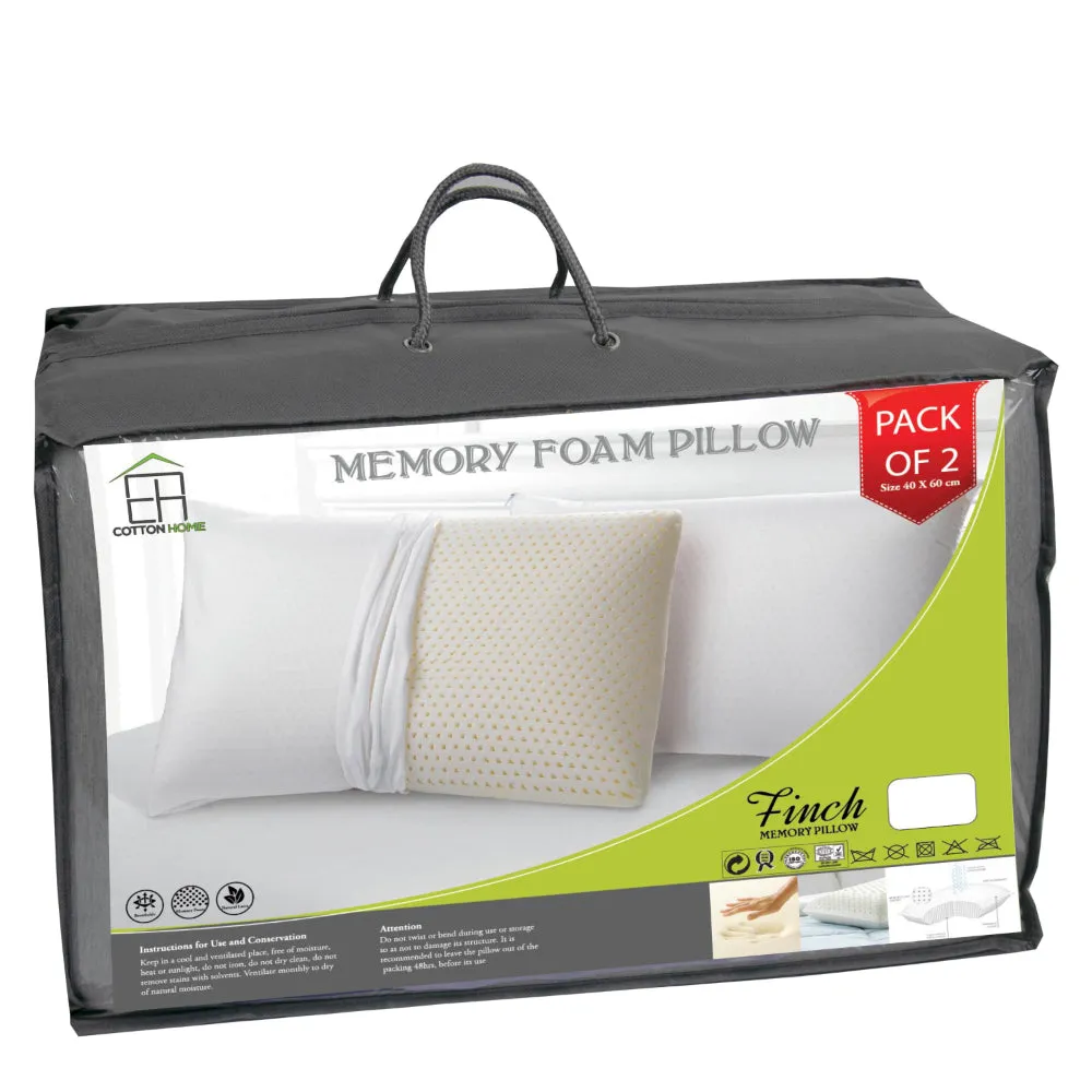 Cotton Home Rest Memory Foam Pillow White Pack of 2-piece