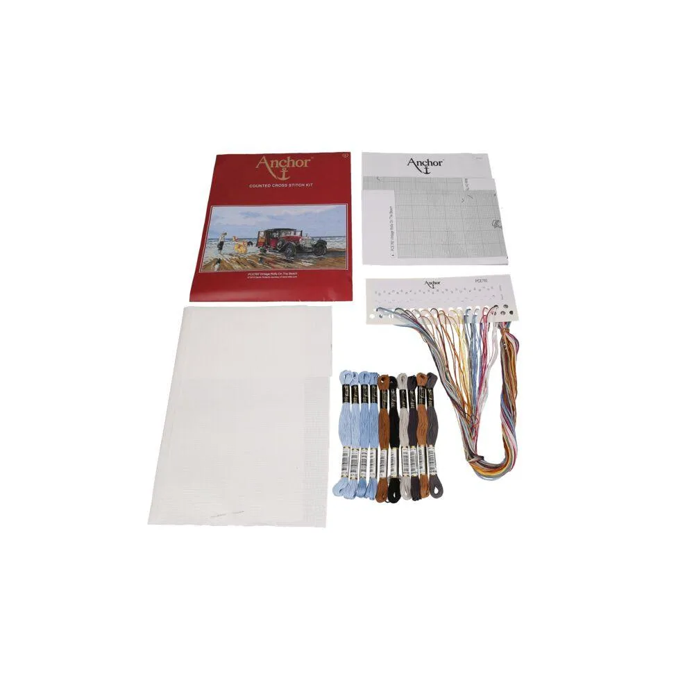 Cross Stitch Kit Anchor - Vintage Rolls On The Beach