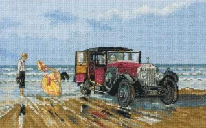 Cross Stitch Kit Anchor - Vintage Rolls On The Beach