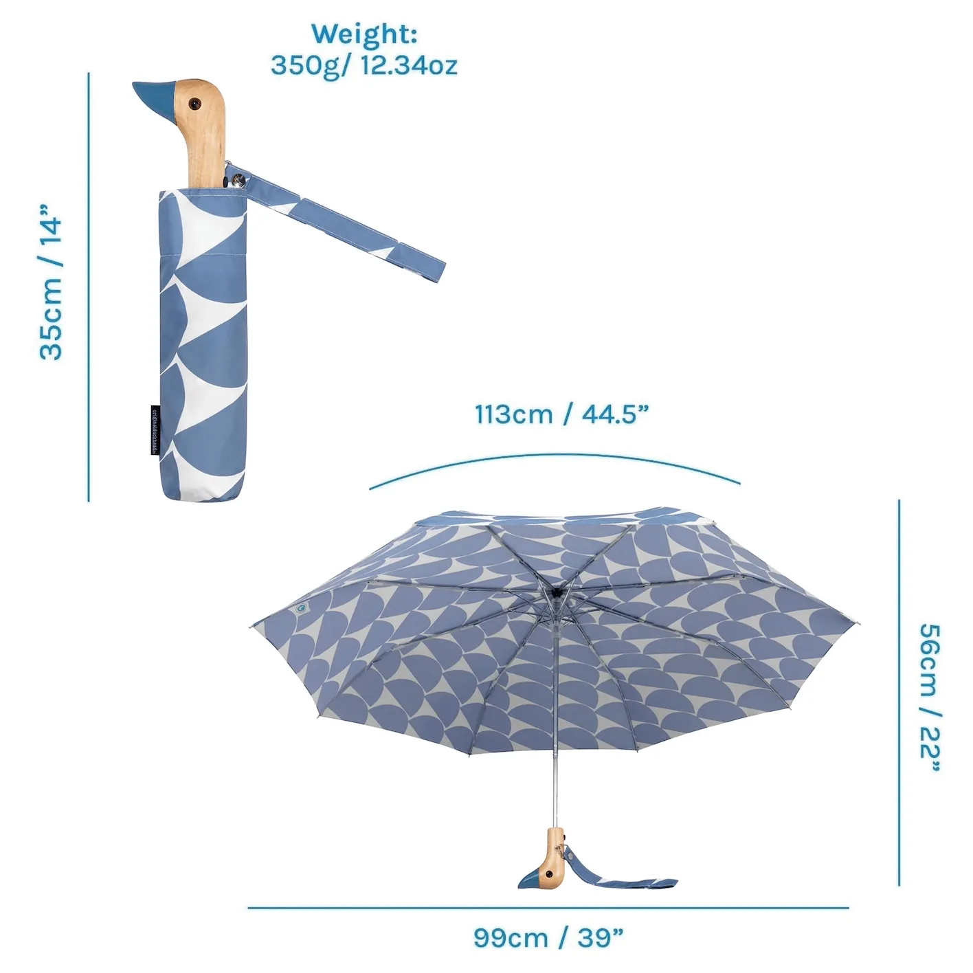 Duck Umbrella Compact | Denim Moon