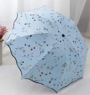 Flower Women's Umbrella Folding Wind Resistant Summer Sun Umbrella Parasol UV Protection Flower Women's Umbrella