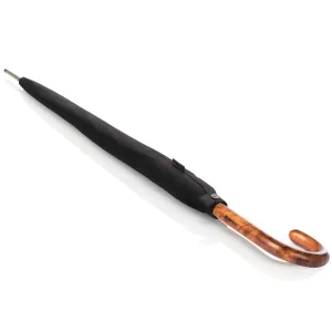 Knirps Long Automatic Flip Resistant Wooden Handle Umbrella – Black