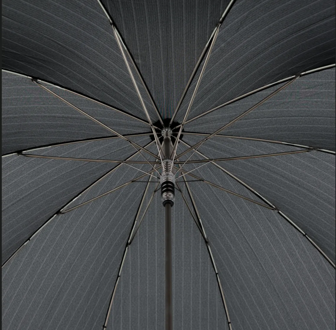Knirps Long Automatic Flip Resistant Wooden Handle Umbrella – Black