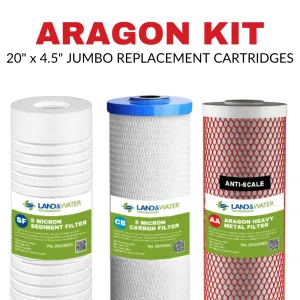 Land & Water 20" x 4.5" 3-Stage Water Filter Replacement Aragon Kit