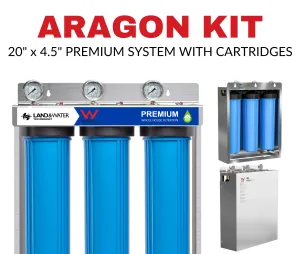 Land & Water 3-Stage Filtration Premium System 20" x 4.5" with SS Cover, Frame & Aragon Kit