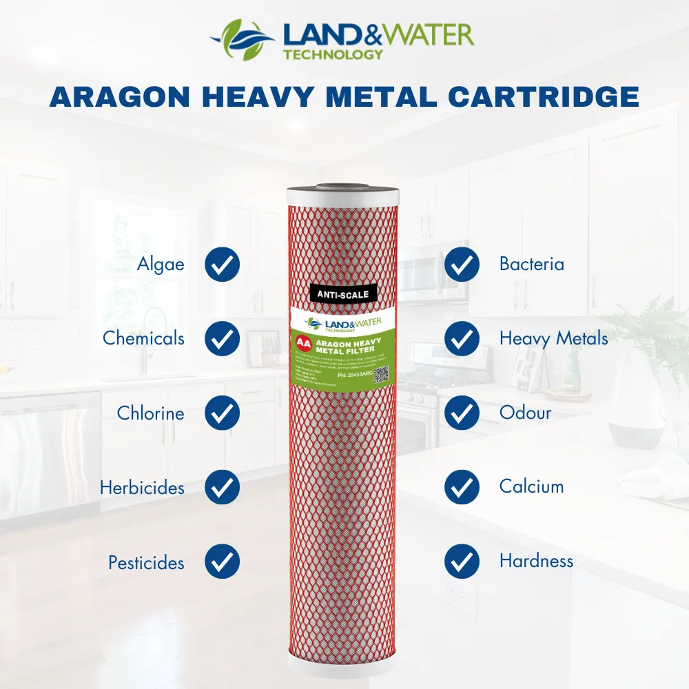 Land & Water 3-Stage Filtration Premium System 20" x 4.5" with SS Cover, Frame & Aragon Kit