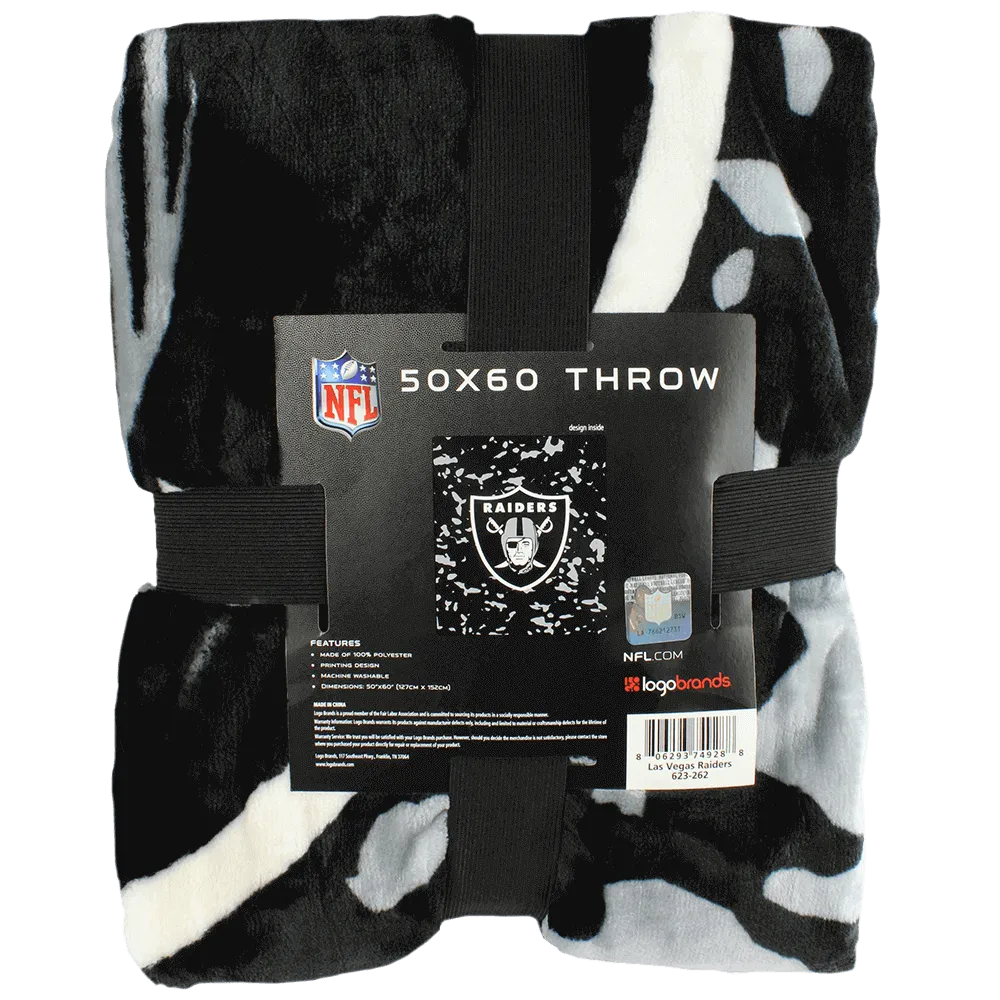 Las Vegas Raiders Throw Blanket, 50" x 60"