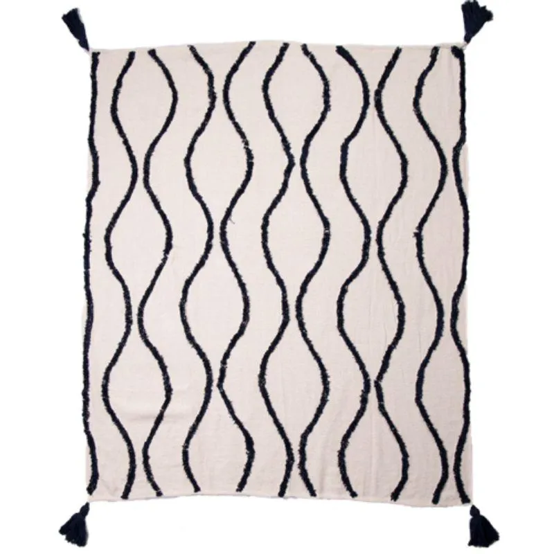 Marine Cotton Slub Throw - 125cm x 150cm