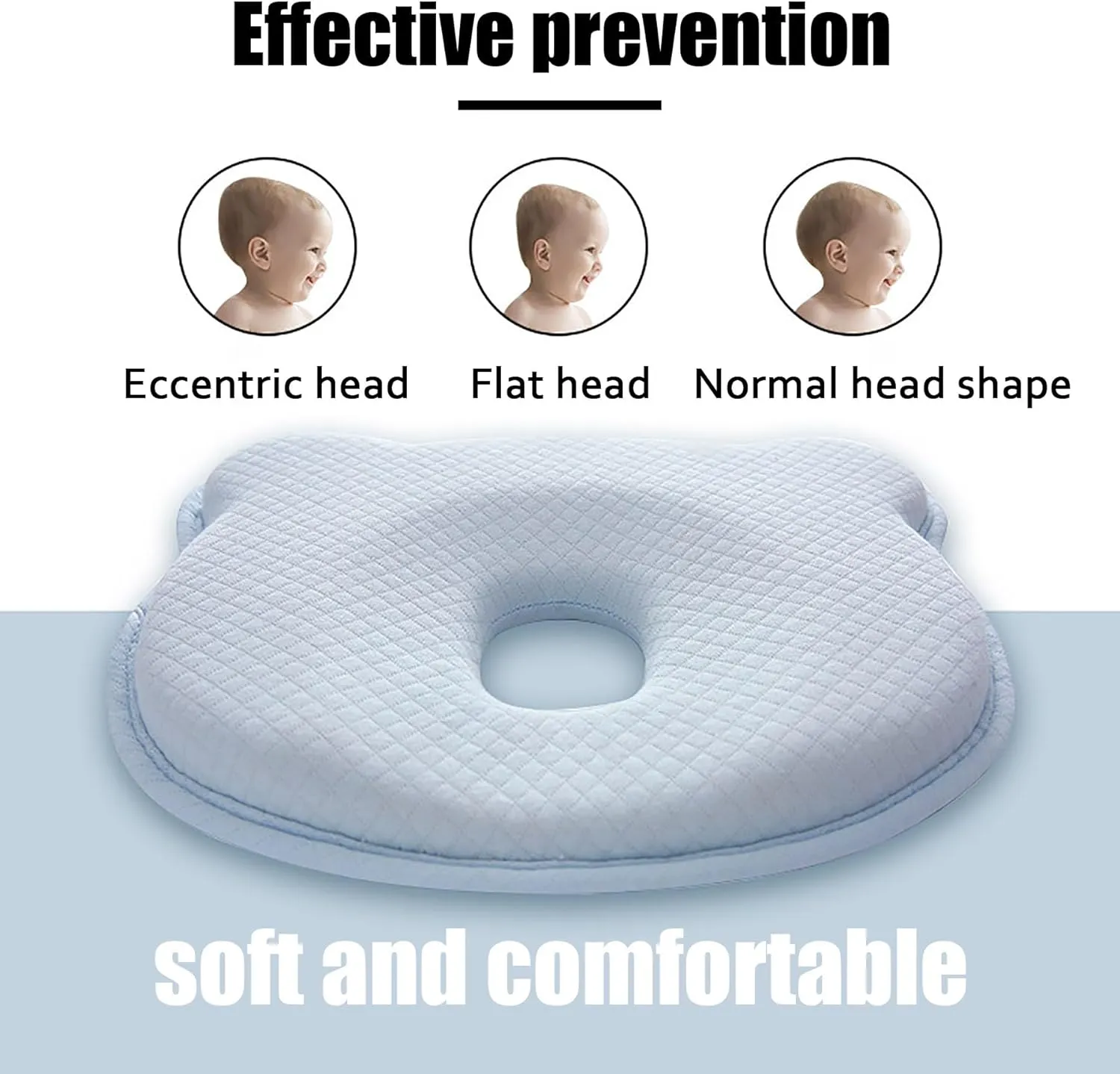 Memory Foam Baby Bear Shaped Pillow Blue