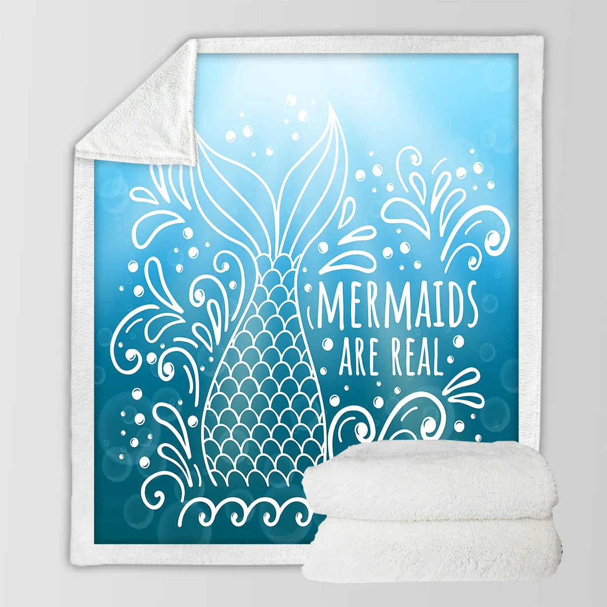 Mermaids Are Real Soft Sherpa Blanket