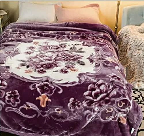 OMAJA HOME Silky Soft Floral Double Bed Embossed Double PlSilky Mink Blanket for Winters - Embossed Design That Will Enhance Your Room with Vibrant Attractive -(Multicolor), lightweight