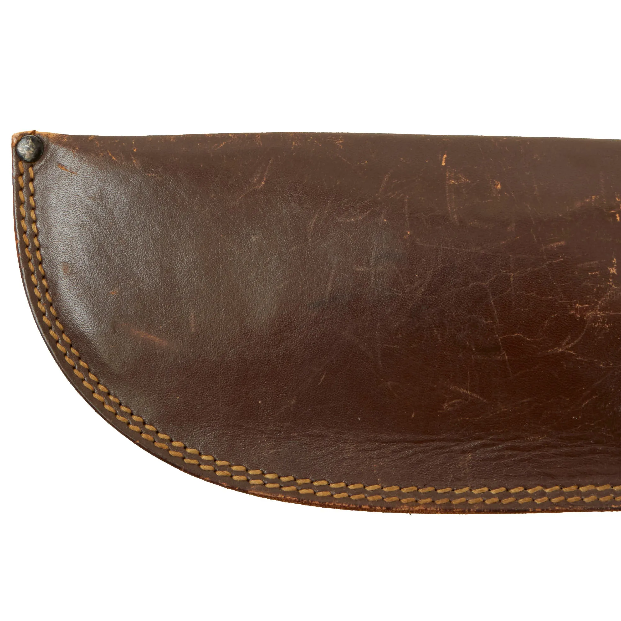Original U.S. WWII USAAF Airmen's Folding Survival Machete by Cattaraugus with Rare Blade Guard and Leather Carry Scabbard