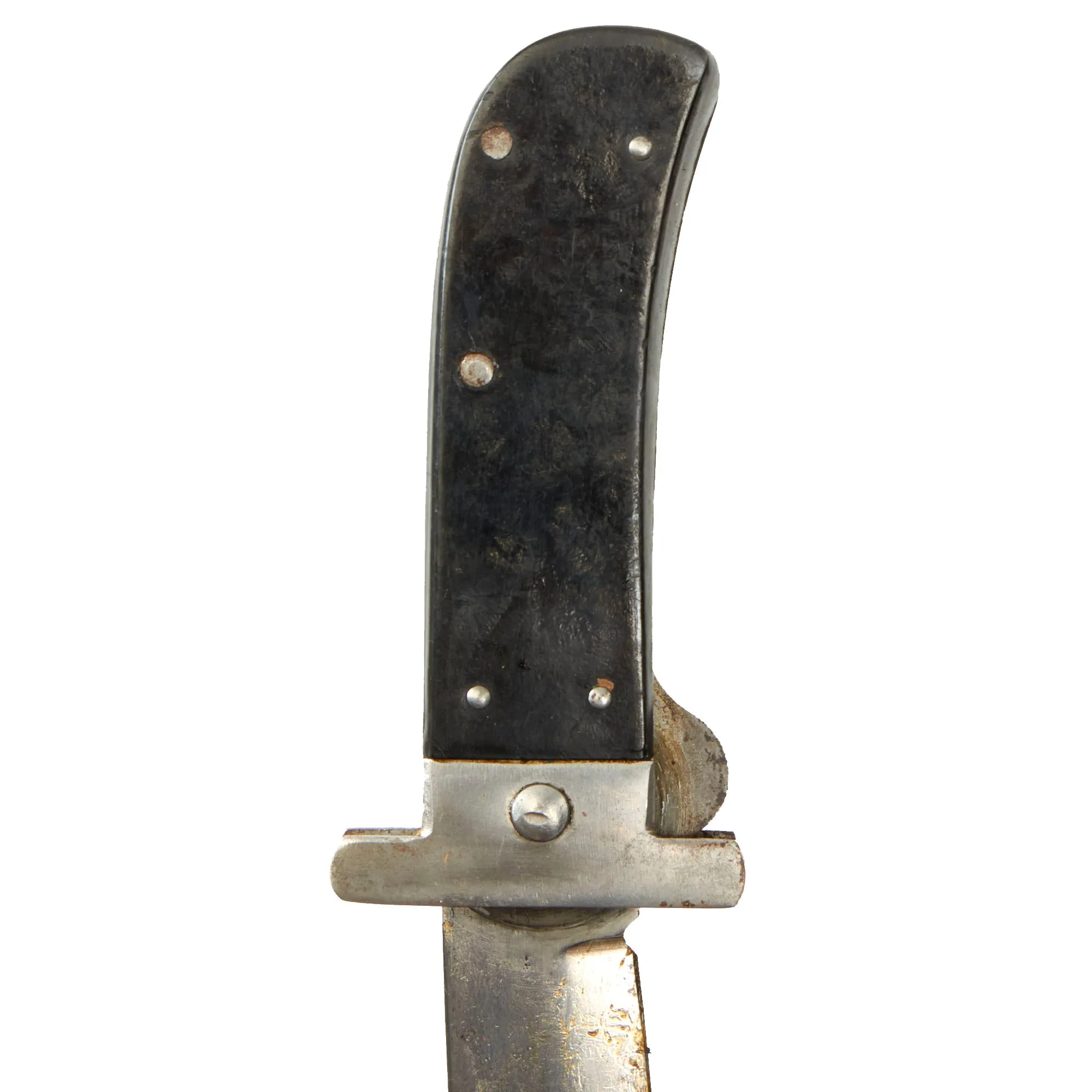 Original U.S. WWII USAAF Airmen's Folding Survival Machete by Cattaraugus with Rare Blade Guard and Leather Carry Scabbard