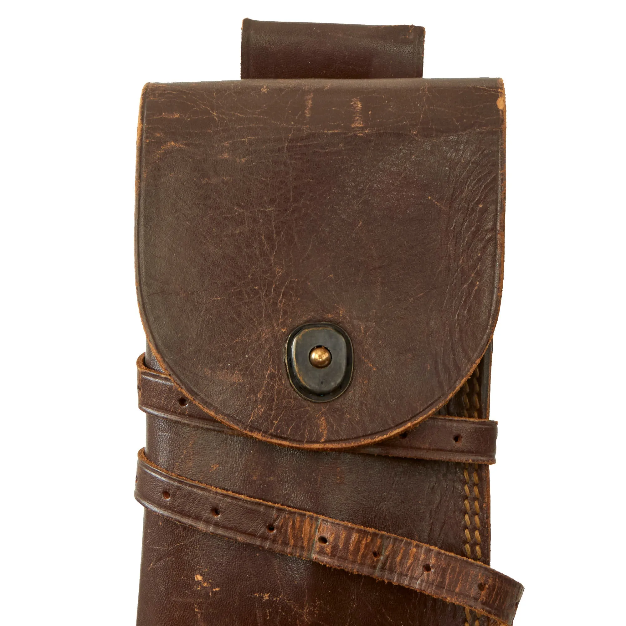 Original U.S. WWII USAAF Airmen's Folding Survival Machete by Cattaraugus with Rare Blade Guard and Leather Carry Scabbard