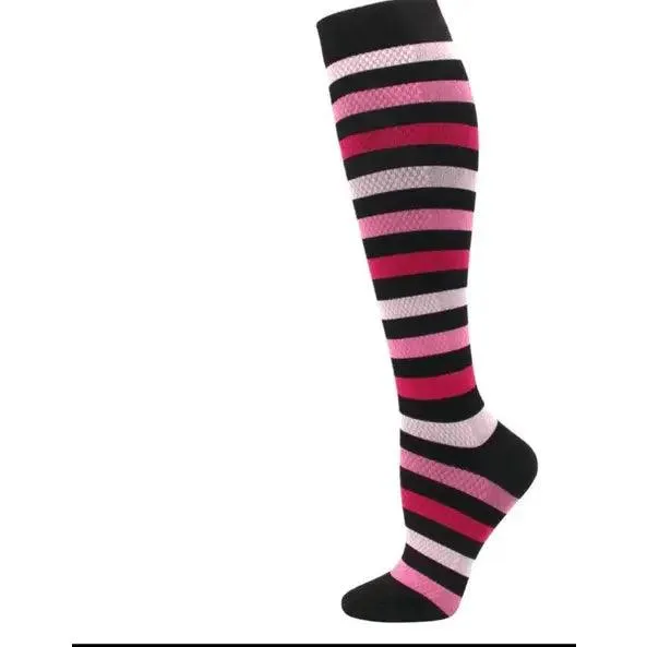 Pink Stripes Compression Socks