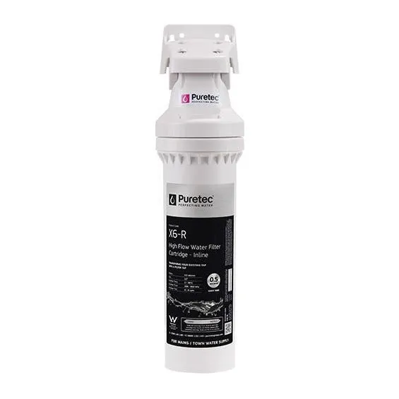 Puretec PureMix Z6 High Flow Inline Undersink Water Filter Kit (0.1 micron/9.5LPM)