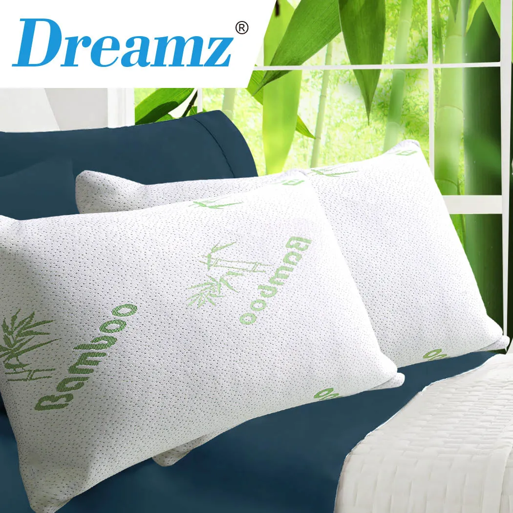 Set of 2 Memory Foam Pillow with Bamboo Fabric Cover