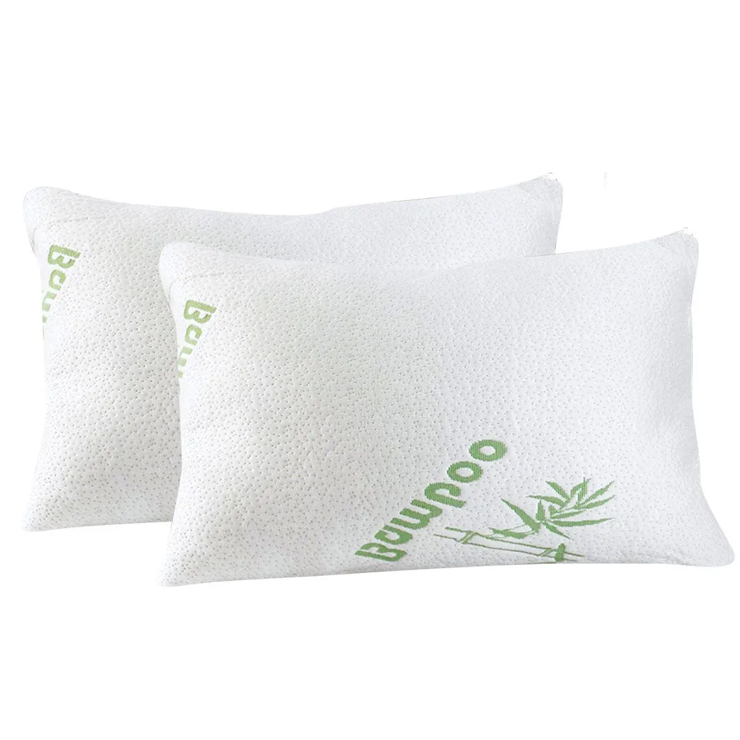 Set of 2 Memory Foam Pillow with Bamboo Fabric Cover