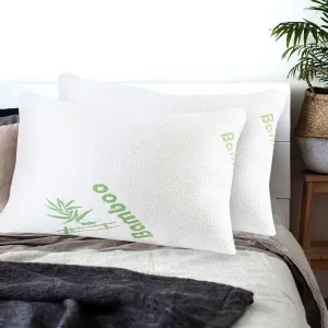 Set of 2 Memory Foam Pillow with Bamboo Fabric Cover