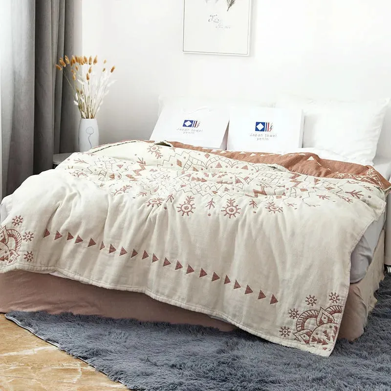 SINOTAO  -  Bamboo Cotton Summer Air-condition Blanket Bedspreads Throw Blankets Knitted Blanket for sofa travel blanket  150*200/200*230cm