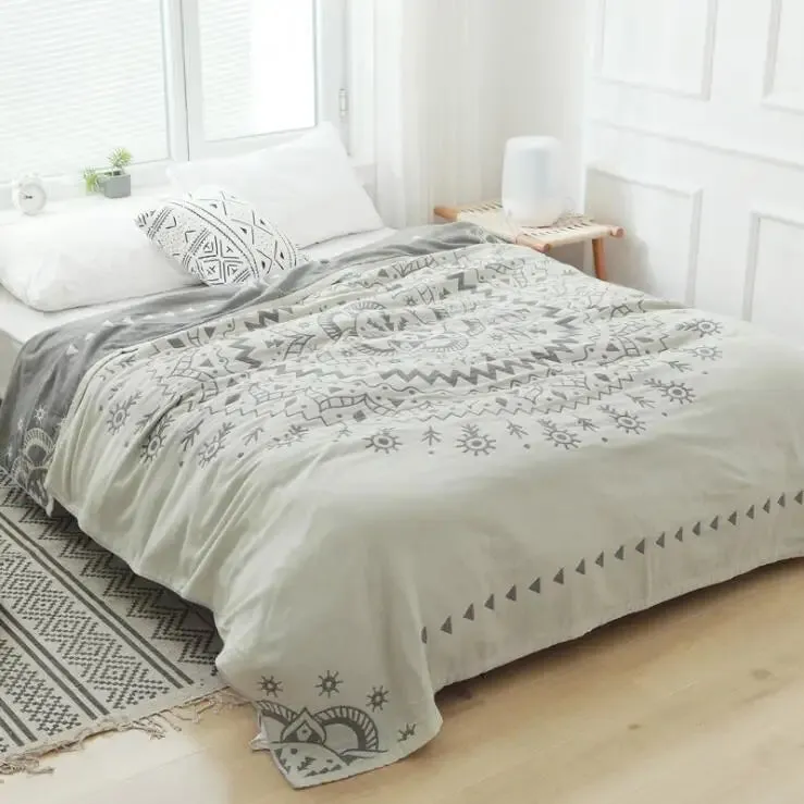 SINOTAO  -  Bamboo Cotton Summer Air-condition Blanket Bedspreads Throw Blankets Knitted Blanket for sofa travel blanket  150*200/200*230cm