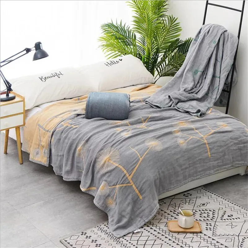 SINOTAO  -  Bamboo Cotton Summer Air-condition Blanket Bedspreads Throw Blankets Knitted Blanket for sofa travel blanket  150*200/200*230cm