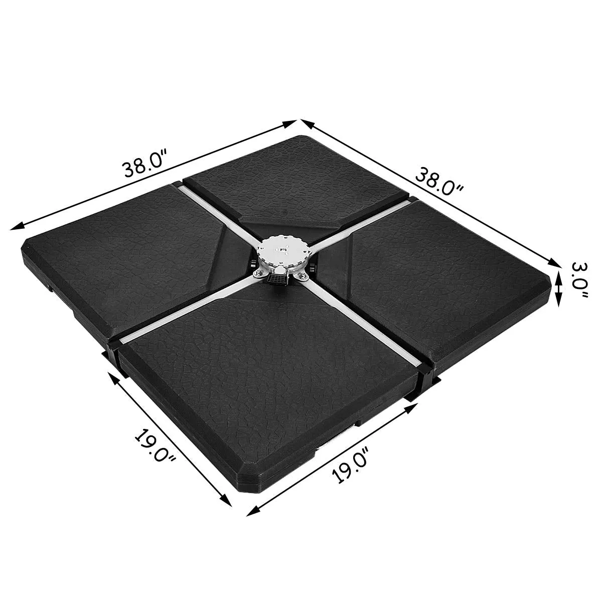 Tangkula 4PCS Patio Cantilever Offset Umbrella Base Weight Stand, 38" x 38" Umbrella Base